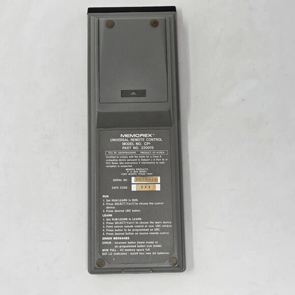 VINTAGE MEMOREX CP6 UNIVERSAL REMOTE CONTROL GRAY RETRO - Picture 4 of 5